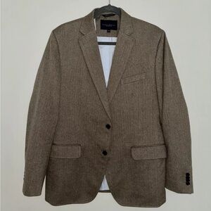 BANANA REPUBLIC GREY/GREEN TAILORED FIT PLAID 2 BUTTON BLAZER MENS SIZE 42R